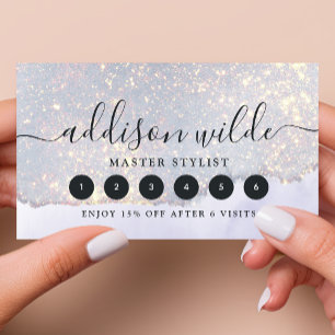 Holografisch Paars Glitter Luxury Glam Iridescent Klantenkaartje