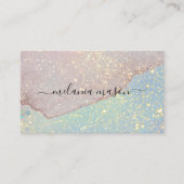 Holografisch pastel Glitter Makeup Artist Elegant Visitekaartje (Voorkant)