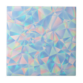Holografisch Pastel Laag-Poly Geometrisch Kristal Tegeltje