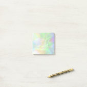 Holografisch pastelgradiënt opal monogram initiaal post-it® notes (Op bureau)