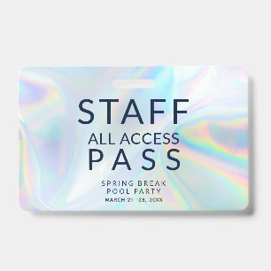 Holografisch Pool Party Personeel All Access Pas E Badge