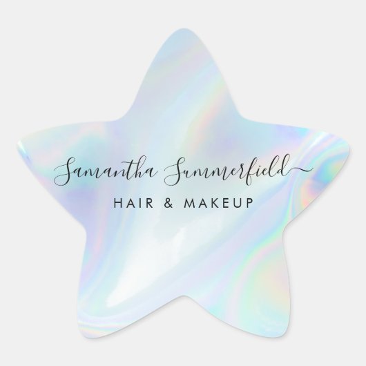 Holografisch QR-code Beauticien Salon Handmade Ster Sticker (Voorkant)