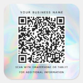 Holografisch QR Code Business en Professional Vierkante Sticker (Voorkant)