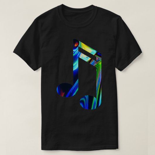 Holografisch regenboogmuziek Notitie watercolo T-shirt (Design voorkant)