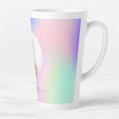 Holografisch roze paars naamscript latte mok (Rechts)