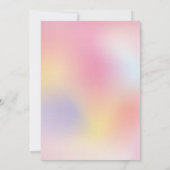 Holografisch roze poolpartij script zwemt op 16 pu kaart (Achterkant)