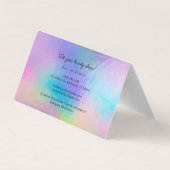 Holografisch script Modern Business Owner Business Visitekaartjes (Achterkant)