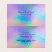 Holografisch script Modern Faux Rainbow Iridescent Visitekaartjes (Binnenkant ongevouwen)