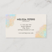 Holografisch script Moderne glitter Sparkle Visitekaartje (Achterkant)