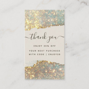 Holografisch Signature Script Modern Glam Glitter Kortingskaartje