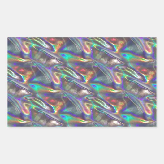 holografisch zilver rechthoekige sticker (Voorkant)