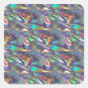 holografisch zilver vierkante sticker