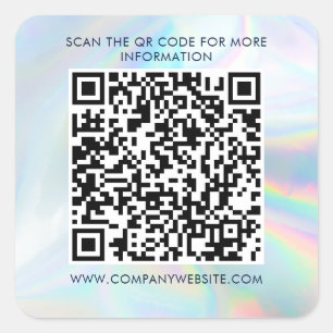 Holografische aangepaste zakelijke QR-code marketi Vierkante Sticker