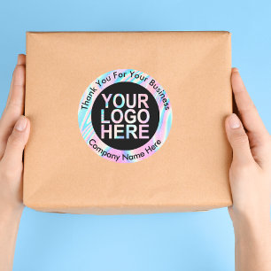 Holografische Abstracte aangepaste Logo met tekst Ronde Sticker