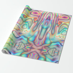 Holografische Abstracte Moderne Futuristische Deco Cadeaupapier