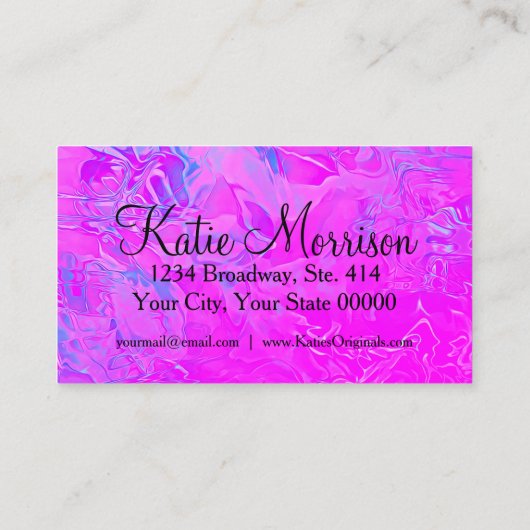 Holografische achtergrond Modern Roze Blauw Visitekaartje (Achterkant)