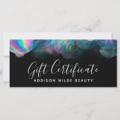 Holografische Alcohol Ink Zakelijke Cadeaubon (Voorkant)