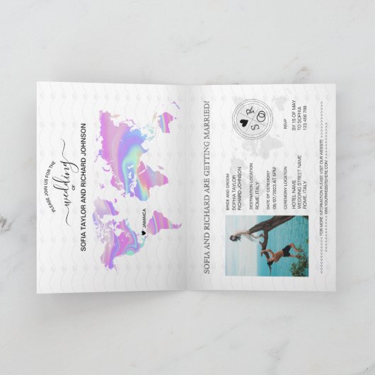 Holografische Bestemming Bruiloft Paspoort Wereldk (Binnen)