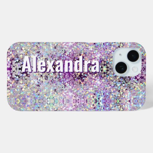 Holografische Bling Sparkles Glitter Paarse Case-Mate iPhone Case (Achterkant (horizontaal))