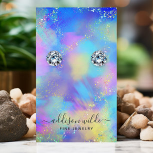 Holografische Chic Opal Iridescente Oorbeldisplay Visitekaartje