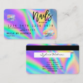 Holografische Credit Kaart Nail Tech Visitekaartje (Voorkant / Achterkant)