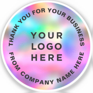 Holografische Cute Dank Je Wel Zakelijk Logo Vinyl Sticker
