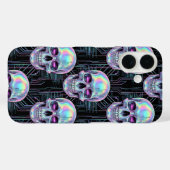 Holografische Cyber Skull Circuit Patroon Hoesje (Achterkant (horizontaal))