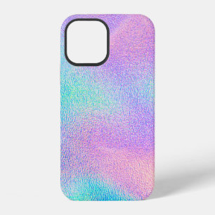 Holografische echte textuur in blauwe roze groene iPhone 12 hoesje
