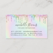 Holografische eenhoorn glitter druppels make-up wi visitekaartje (Achterkant)