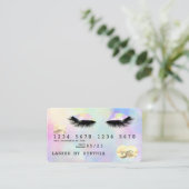 Holografische eenhoorn waterverf wimpers oogmake-u visitekaartje (Staand voorkant)