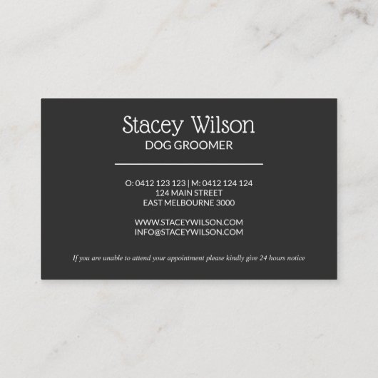 Holografische en houtskool Paw Print Loyaliteit Ka Visitekaartje (Achterkant)