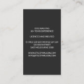 Holografische en houtskool poot print hond groomer visitekaartje (Achterkant)