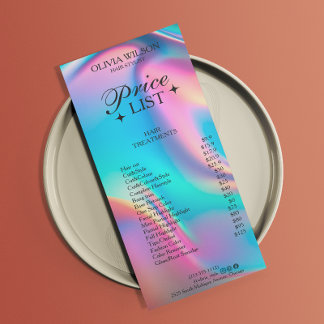 Holografische estheticus prijslijst Menu