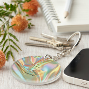 Holografische esthetiek sleutelhanger