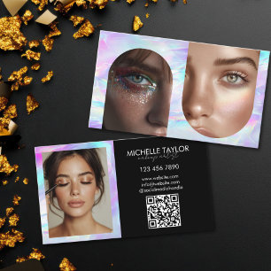 Holografische foto make-up artist social media visitekaartje