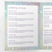 Holografische Glitter Bakkerij, Catering Menu Broc (Binnenzijde eerst)