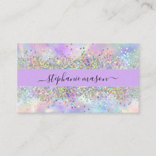 Holografische Glitter Beauty Eye Catching Paarse Contactkaartje