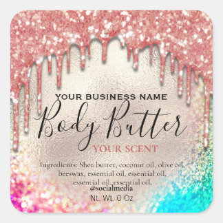 Holografische Glitter Body Butter Labels