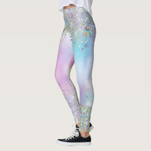 Holografische Glitter Rainbow Pastels Leggings