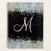 Holografische Glitter Rainbow Pastels | Monogram Planner (Voorkant)