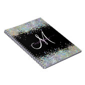 Holografische Glitter Regenboog Pastels Monogram Notitieboek (Rechterzijde)