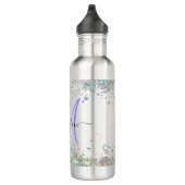 Holografische Glitter Regenboog Pastels Monogram Waterfles (Rechts)