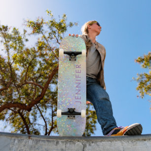 Holografische Glitter Sparkles Girly Skateboard