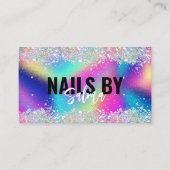 Holografische Glitter Technicus Nails Salon Visitekaartje (Voorkant)