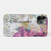 Holografische Glitter Uniek Goud Roze Marmer Case-Mate iPhone Case (Achterkant (horizontaal))
