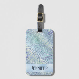Holografische glitter zebraprint bagagelabel