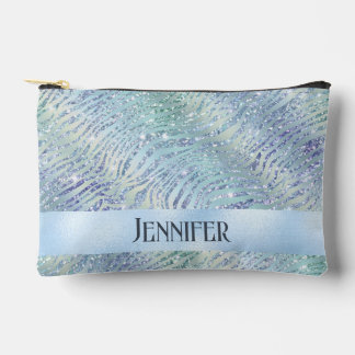 Holografische glitter zebraprint etui