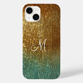 Holografische gouden glitter gepersonaliseerd Case-Mate iPhone 14 hoesje