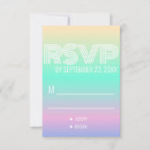 Holografische Gradiënt Moderne Huwelijk RSVP Kaartje (Voorkant)