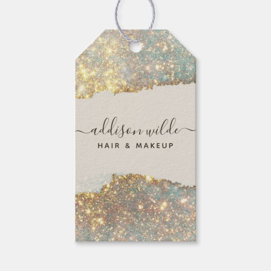 Holografische Handtekening Script Modern Prijs Han Cadeaulabel (Voorkant)